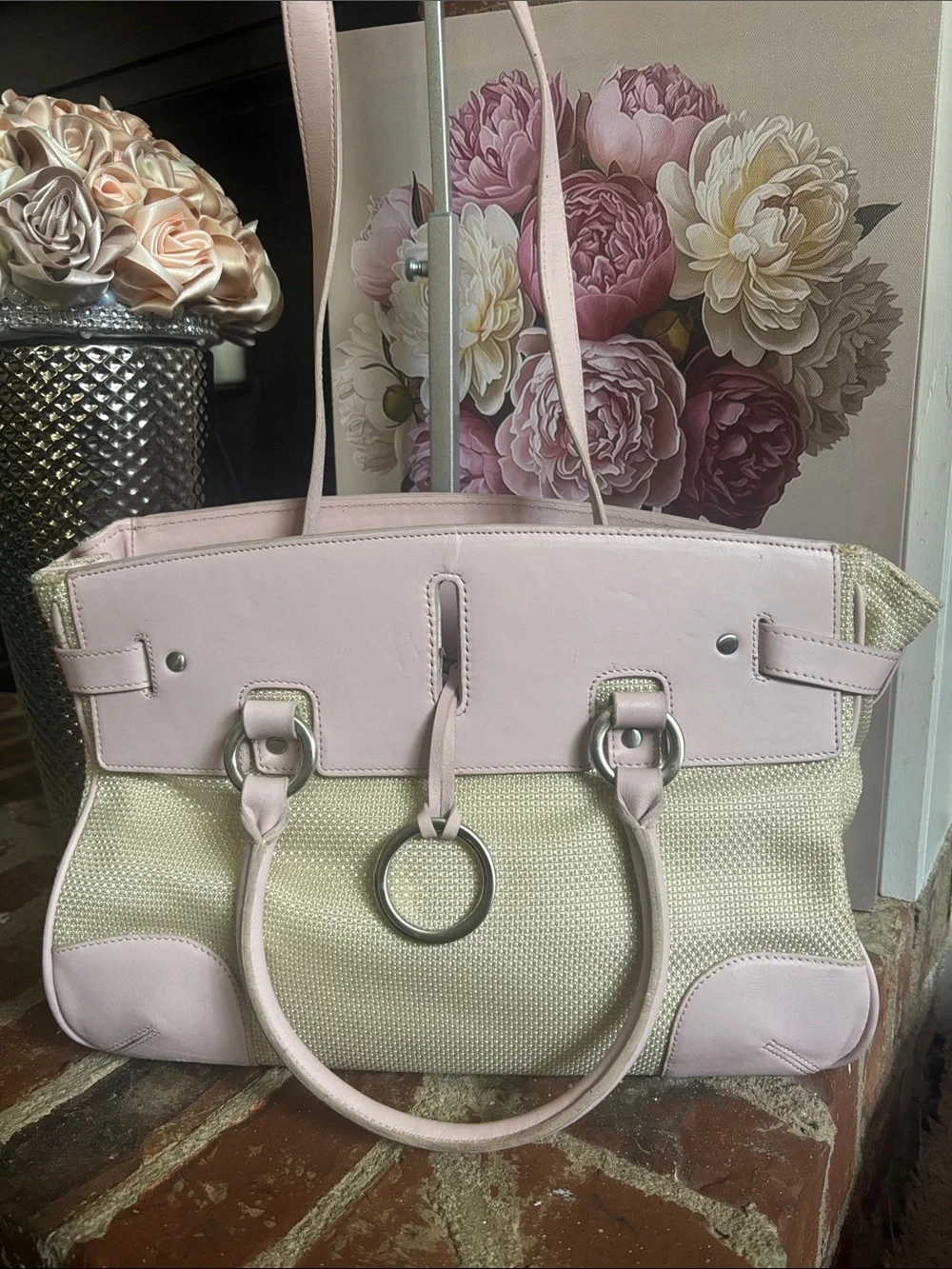 Antonio Melani Soft Pink & Cream Women’s Tote Bag